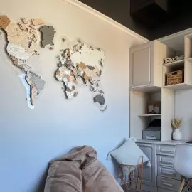 Карта мира, многоуровневая 3D "Agat", на заказ